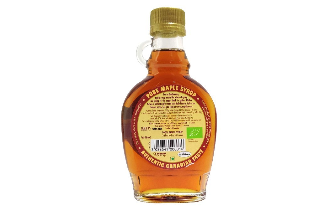 Maple Joe Pure Organic Maple Syrup   Glass Bottle  250 grams